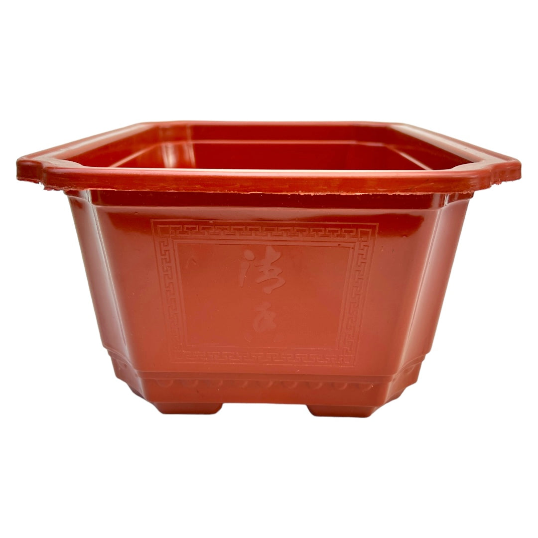 33cm Classic Design Plastic Orange Bonsai Pot With Artwork - Bonsai Gifts Nursery