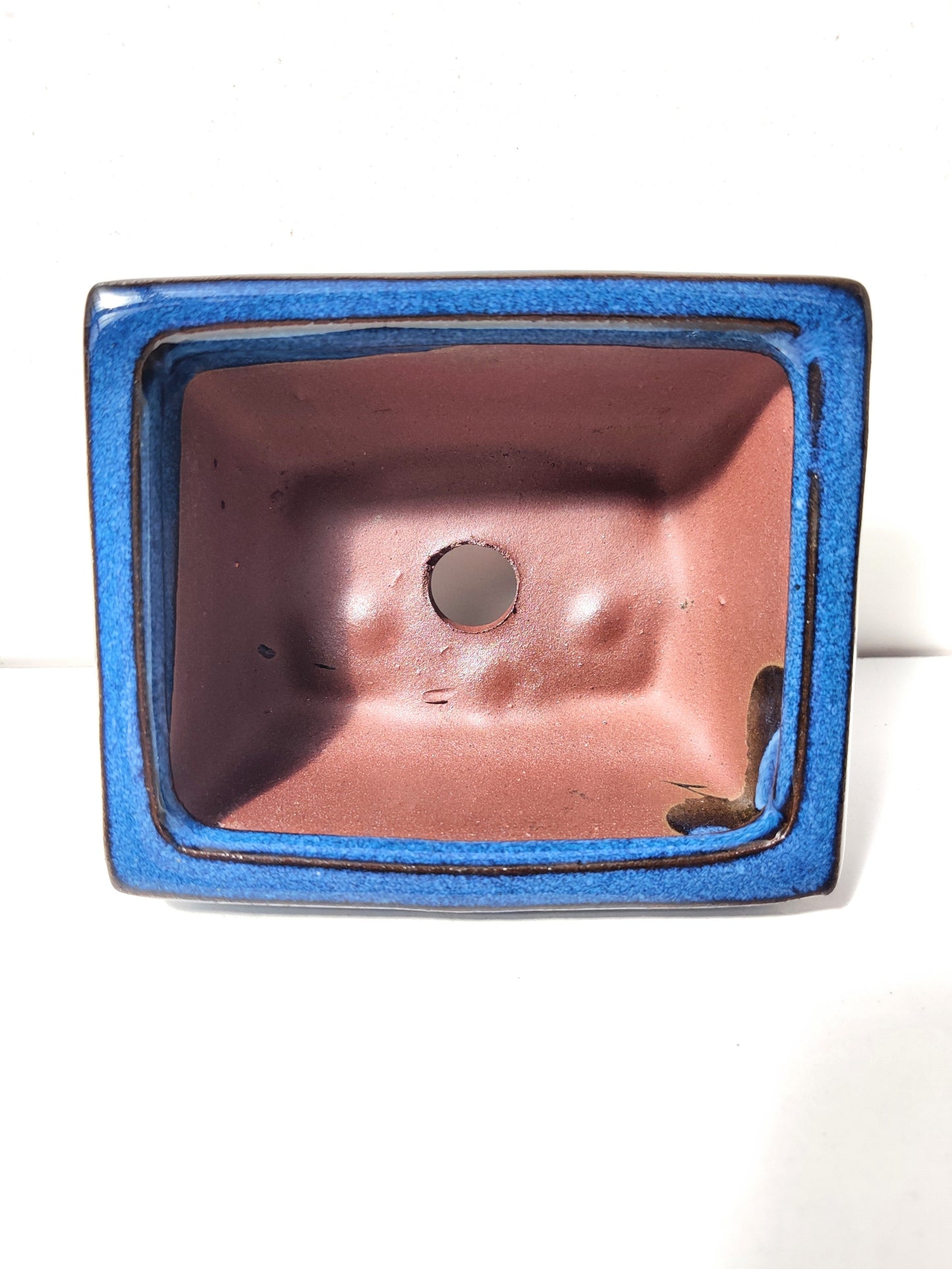 4" Blue Glazed Mame Bonsai Pot - Bonsai Gifts Nursery