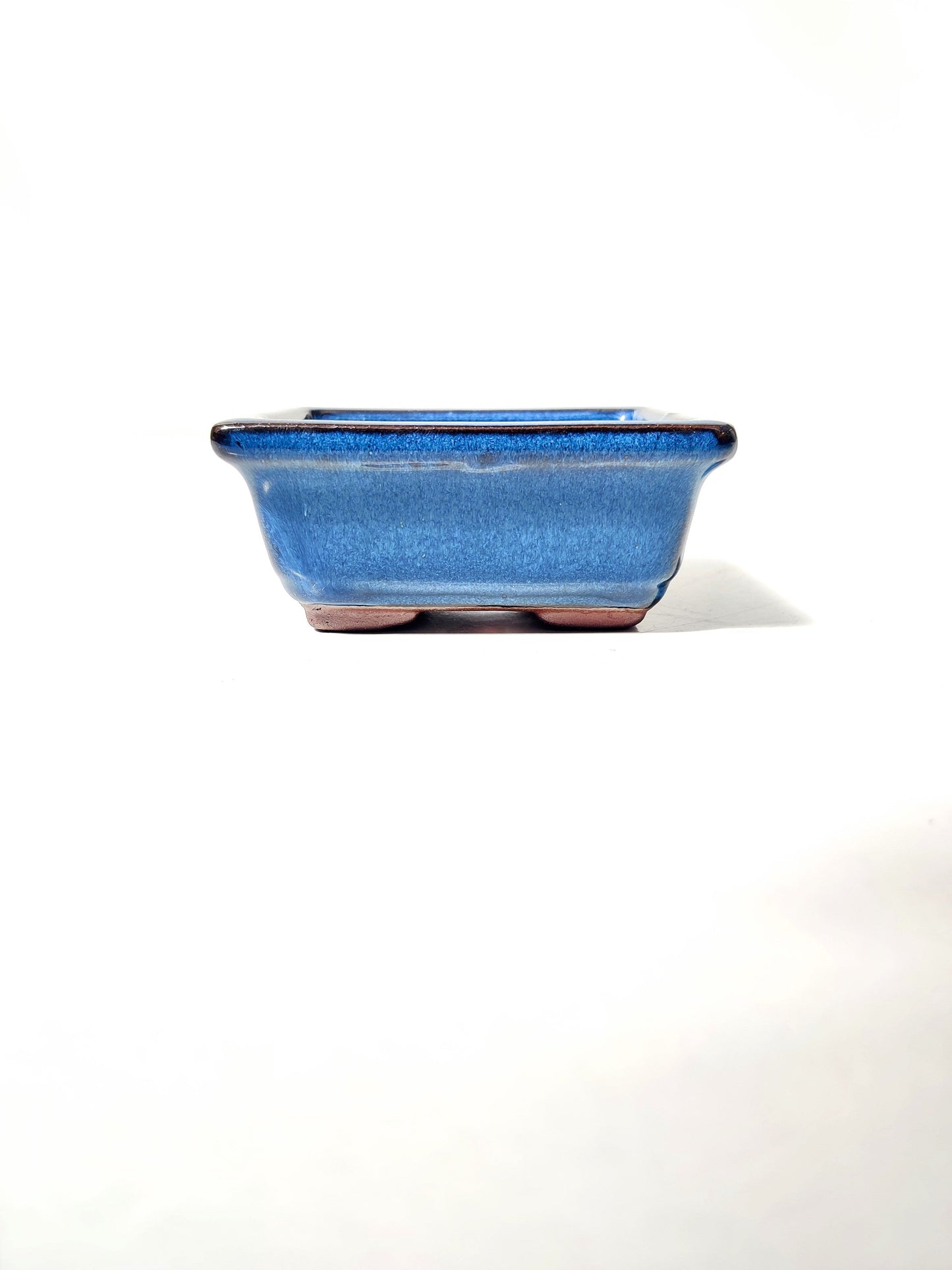 4" Blue Glazed Mame Bonsai Pot - Bonsai Gifts Nursery