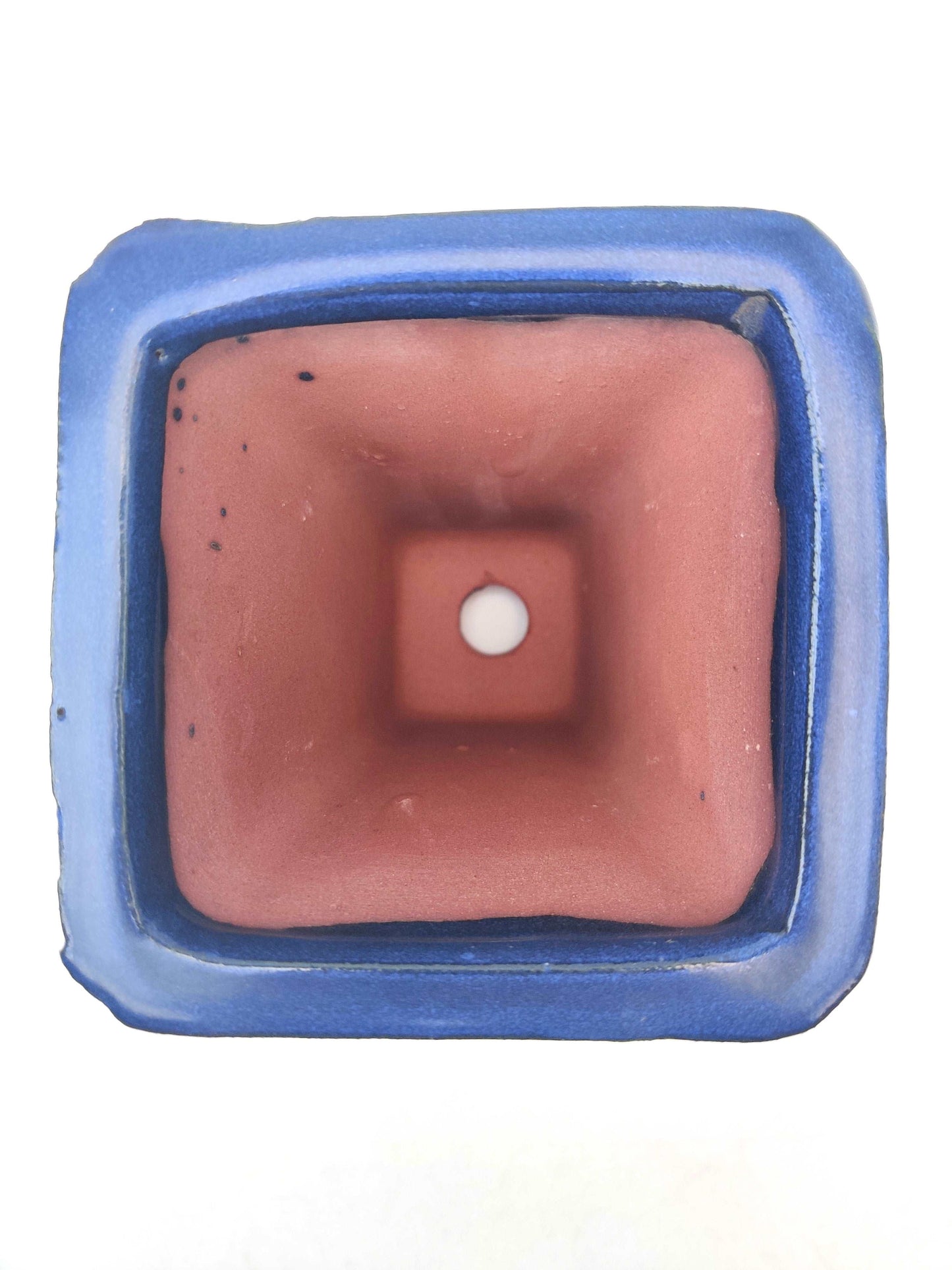 4" Cascade Bonsai Pot - Blue Glazed Mame - Bonsai Gifts Nursery