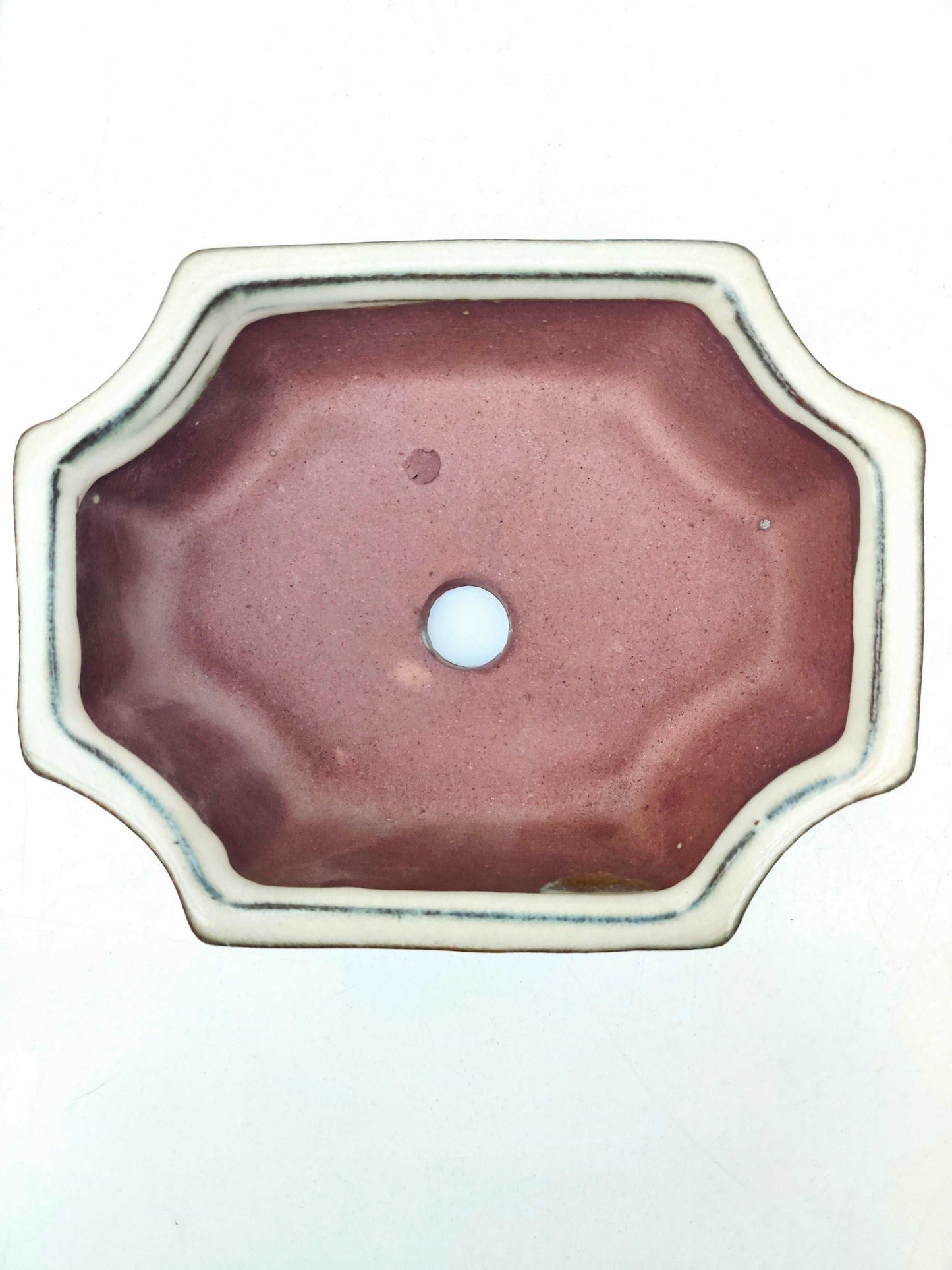 6" Shallow Beige Glazed Bonsai Pot - Bonsai Gifts Nursery