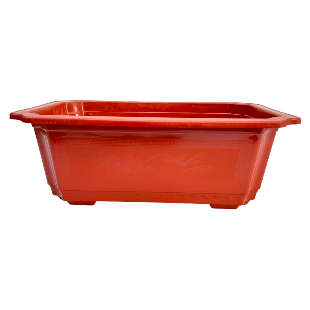 54cm Classic Design Plastic Orange Bonsai Pot With Artwork - Bonsai Gifts Nursery