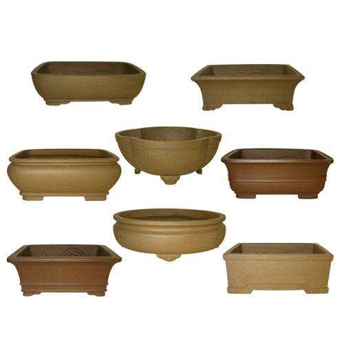 6 Inch Assorted Unglazed Bonsai Pots (Random Style Selection) - Bonsai Gifts Nursery