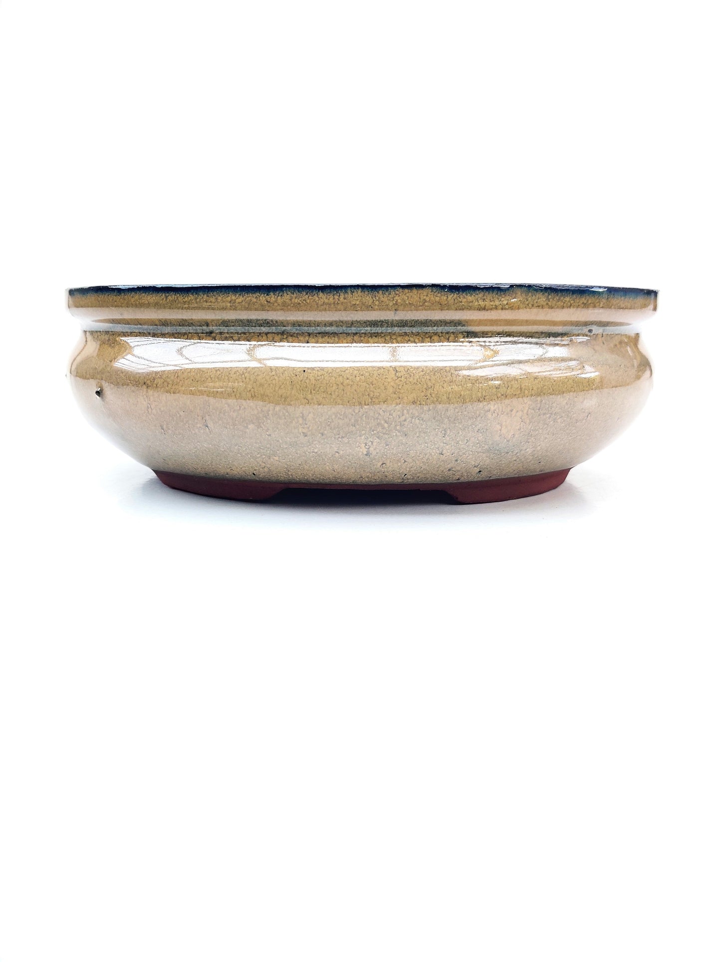 8" Yellow Glazed Bonsai Pot - Bonsai Gifts Nursery