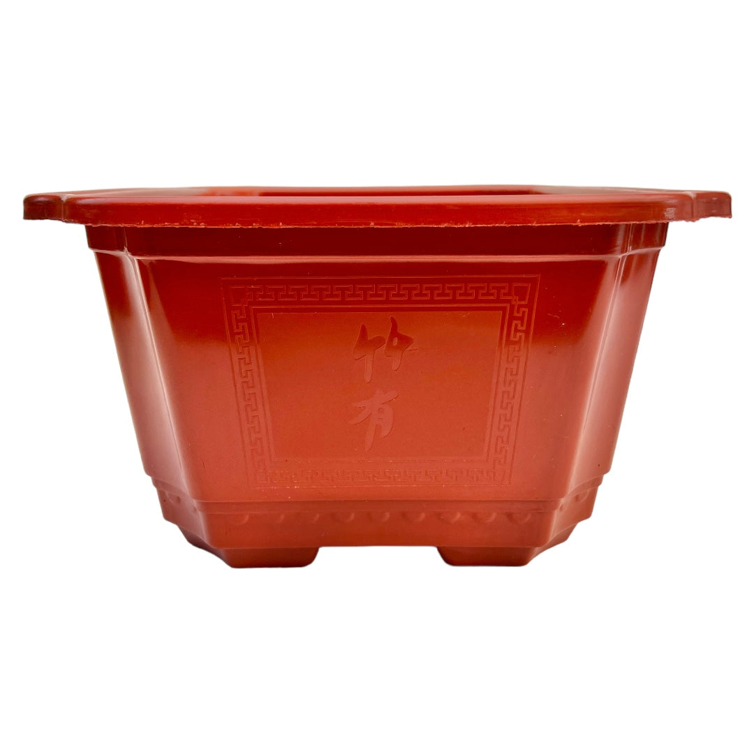 33cm Classic Design Plastic Orange Bonsai Pot With Artwork - Bonsai Gifts Nursery