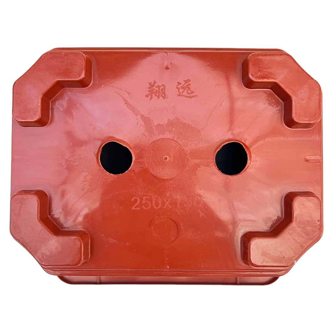 23cm Classic Design Orange Deep Plastic Bonsai Pot With Artwork - Bonsai Gifts Nursery