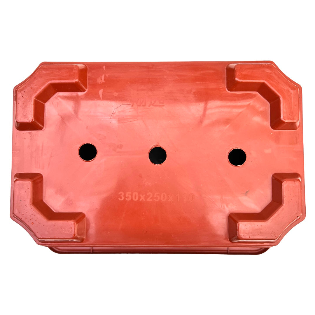 33cm Classic Design Plastic Orange Bonsai Pot With Artwork - Bonsai Gifts Nursery