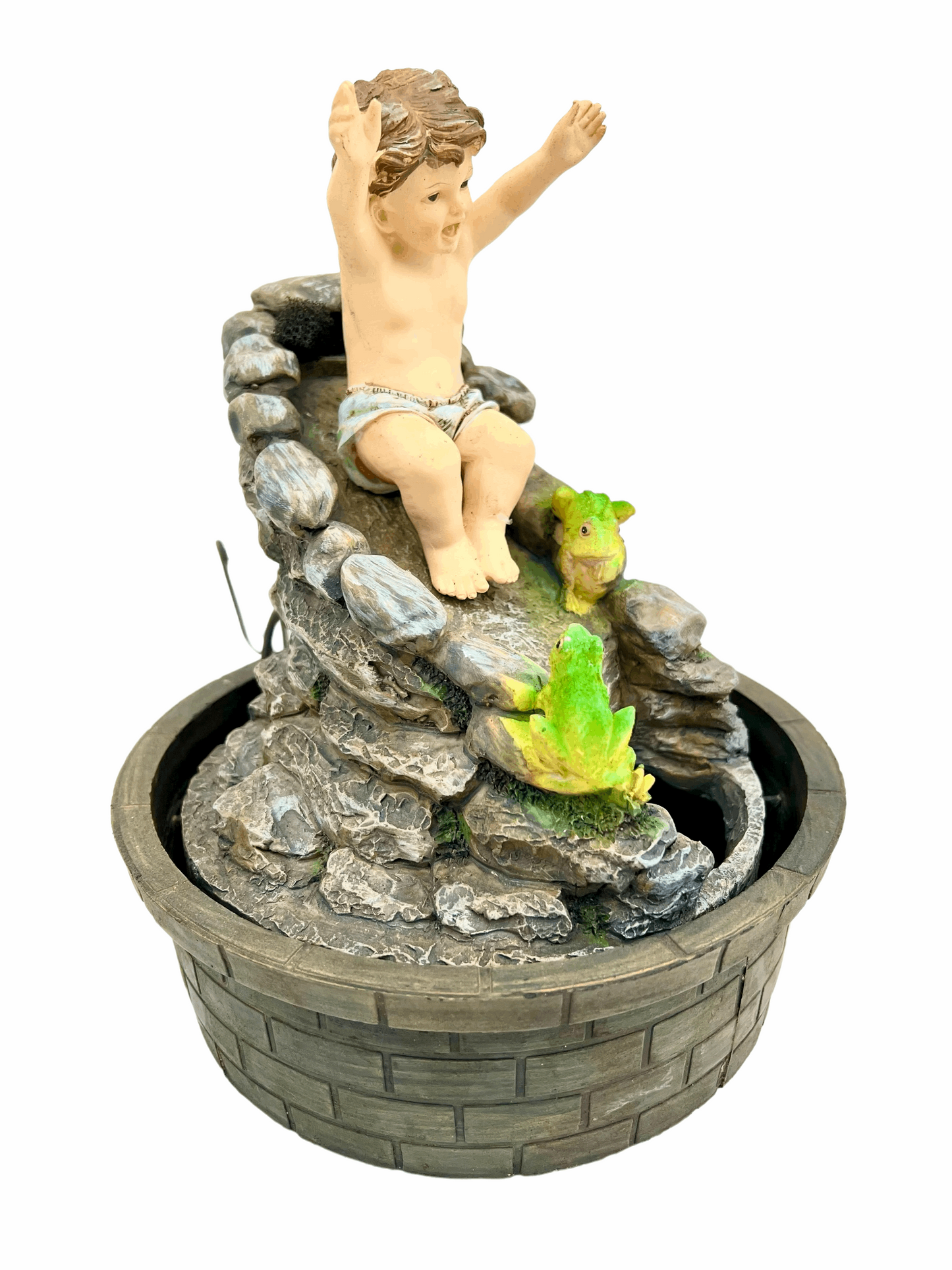 Baby With Frogs Water Feature - Bonsai Gifts Nursery