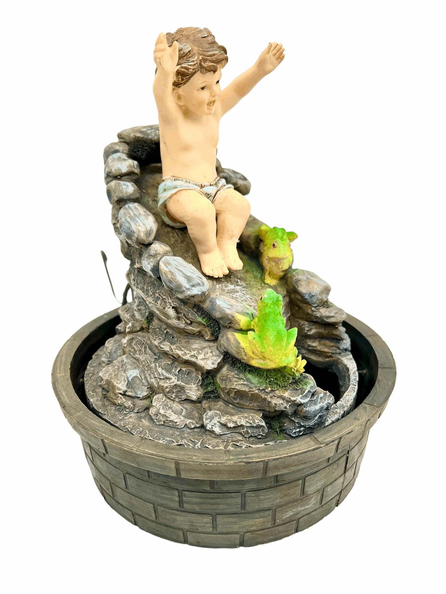 Baby With Frogs Water Feature - Bonsai Gifts Nursery