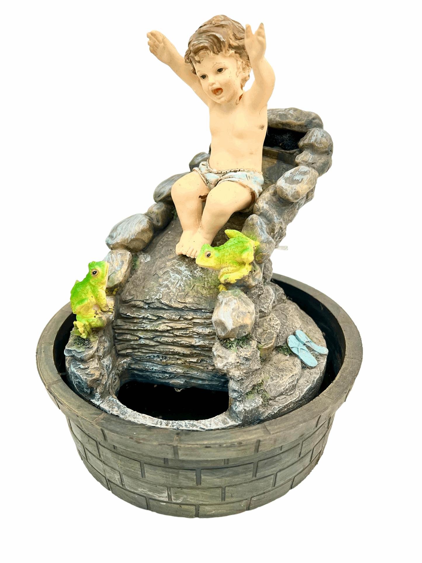 Baby With Frogs Water Feature - Bonsai Gifts Nursery