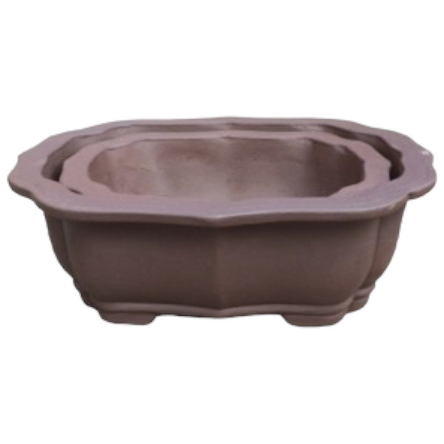 16 Inch Floral Unglazed Bonsai Pot Set - Bonsai Gifts Nursery