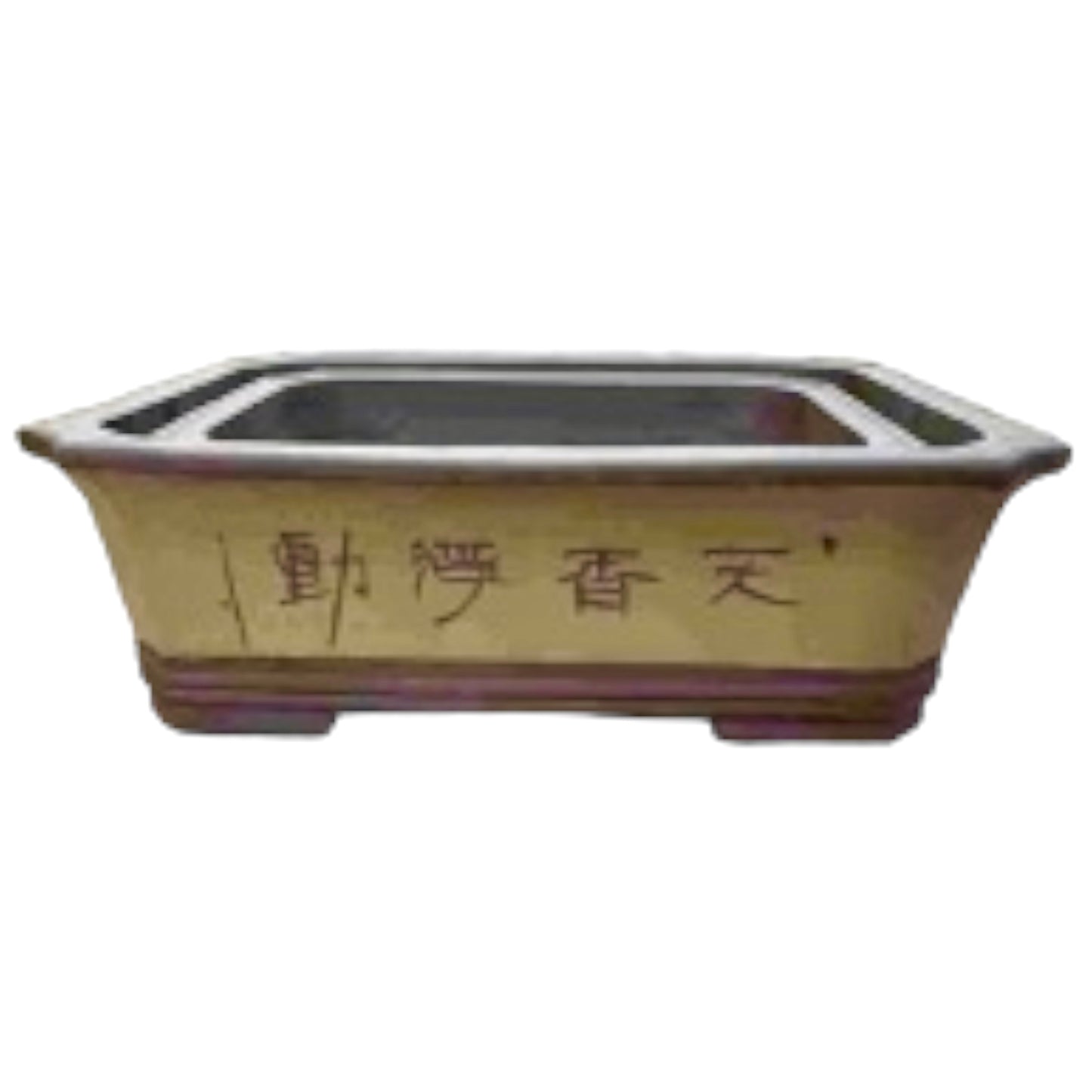20 Inch Unglazed Bonsai Pot Set Yellow - Bonsai Gifts Nursery