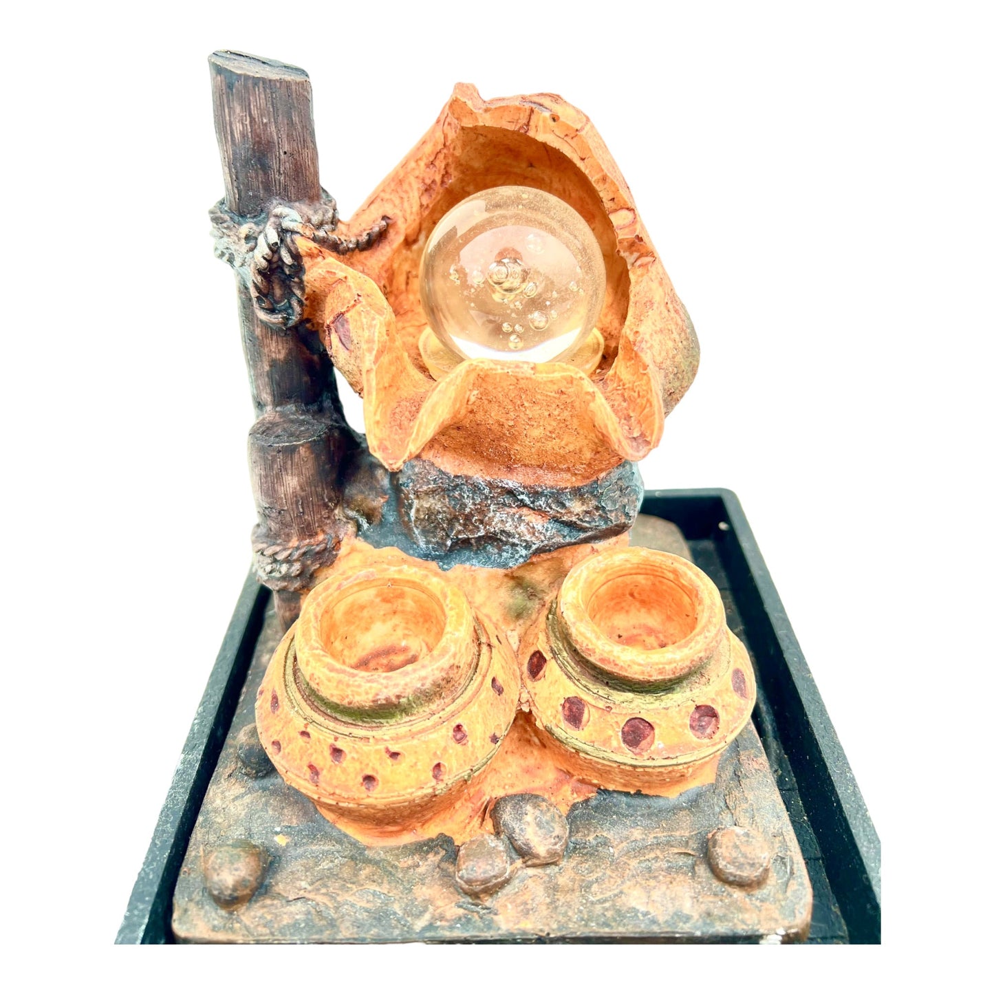Orange Pots Ball Cascade Water Feature - Bonsai Gifts Nursery