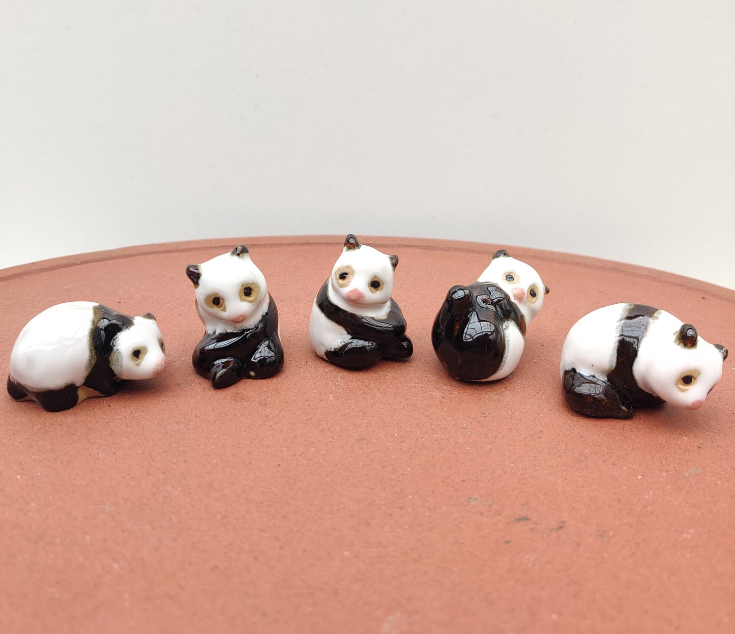 Small Panda Glazed Bonsai Figurine Ornament - Bonsai Gifts Nursery