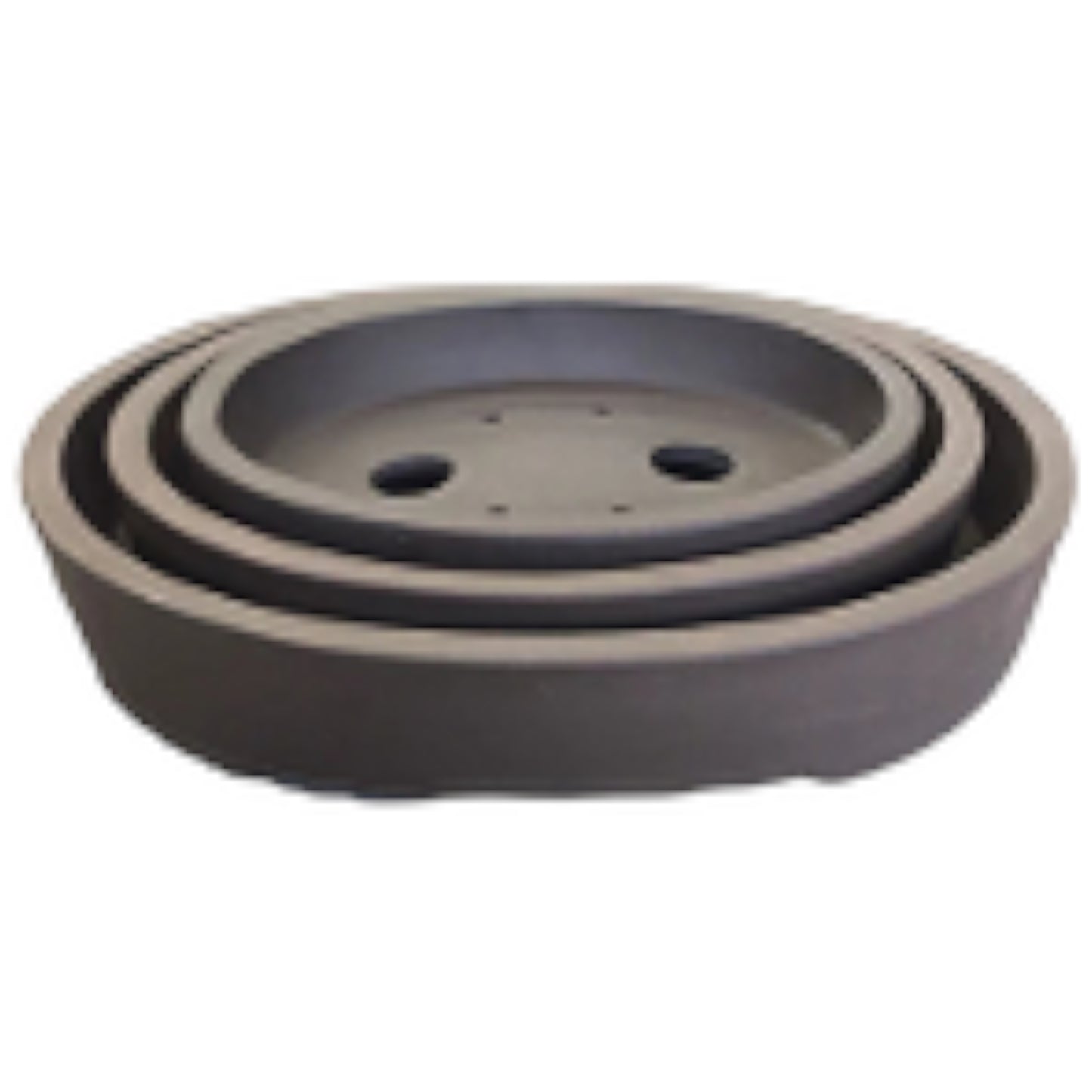 22 Inch Shallow Oval Unglazed Bonsai Pot Set - Bonsai Gifts Nursery