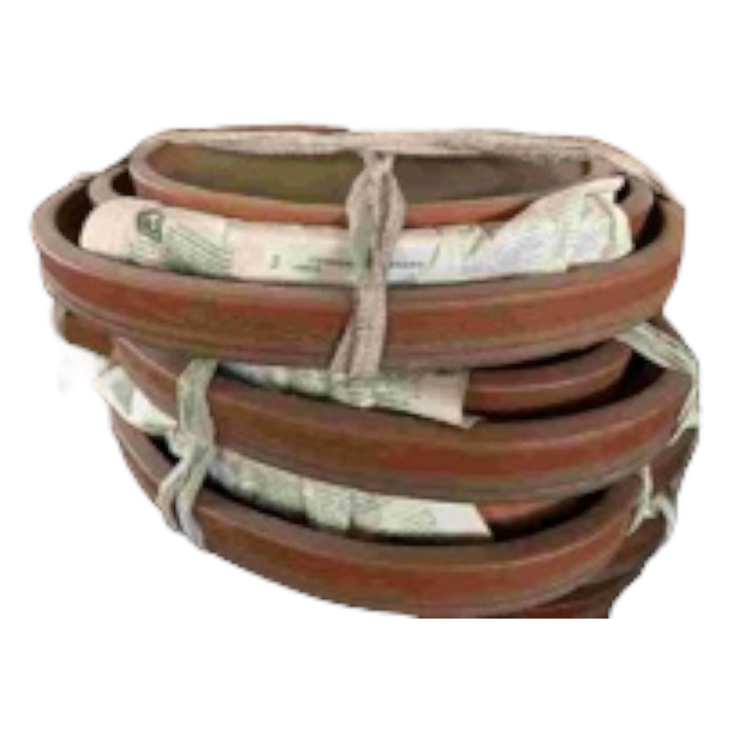 21 Inch Suiban Design Unglazed Bonsai Pot Set Maroon Red - Bonsai Gifts Nursery