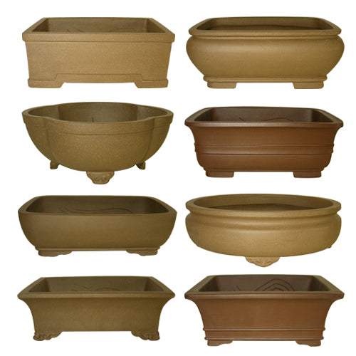 10 Inch Assorted Unglazed Bonsai Pots (Random Style Selection)