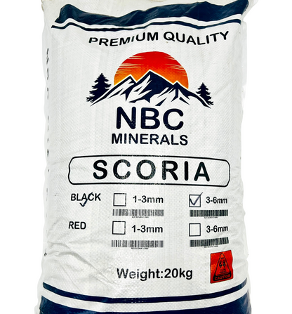 Premium Black Scoria For Bonsai 3-6mm 20kg