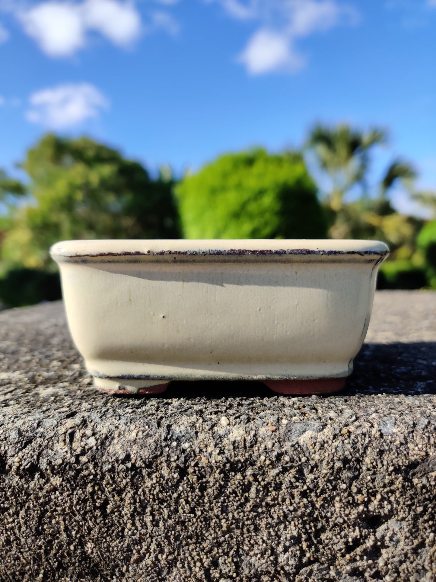 4" Off White Glazed Bonsai Pot Bonsai Gifts Nursery