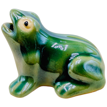 Miniature Green Ceramic Frog Ornament – Bonsai Garden Decoration