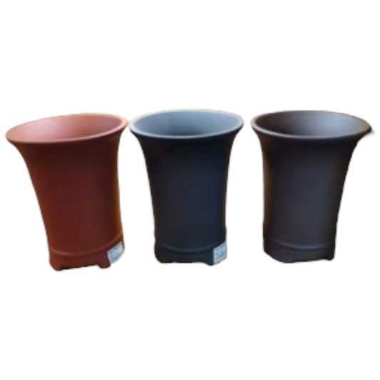 6 Inch Cascade Assorted Unglazed Bonsai Pots (Random Style Selection)