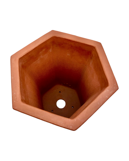 Yellow Hexagon Cascade Unglazed Bonsai Pot 37cm