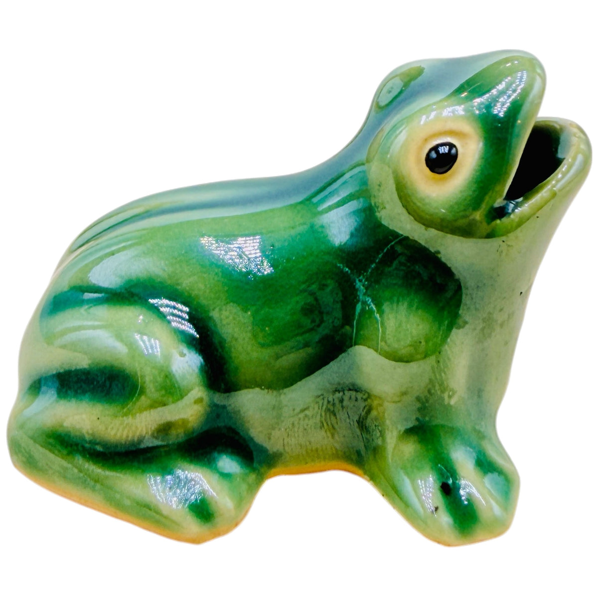 Miniature Green Ceramic Frog Ornament – Bonsai Garden Decoration