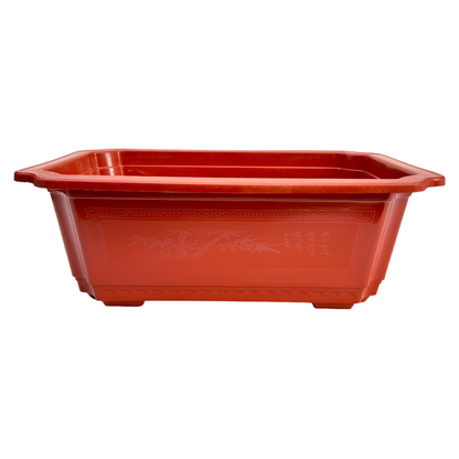 38cm Classic Design Plastic Orange Bonsai Pot With Artwork - Bonsai Gifts Nursery