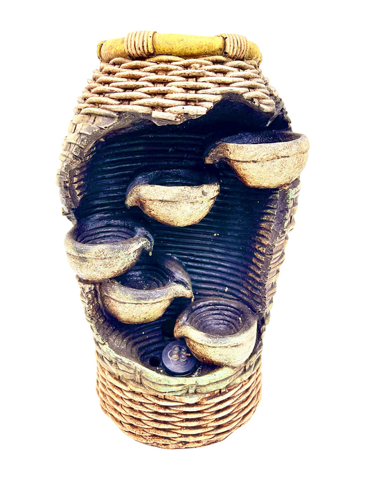 Cascading Texture Barrel Water Feature - Bonsai Gifts Nursery