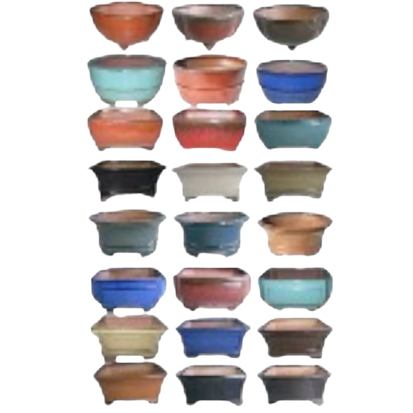 6 Inch Deeper Assorted Glazed Bonsai Pots (Random Selection)