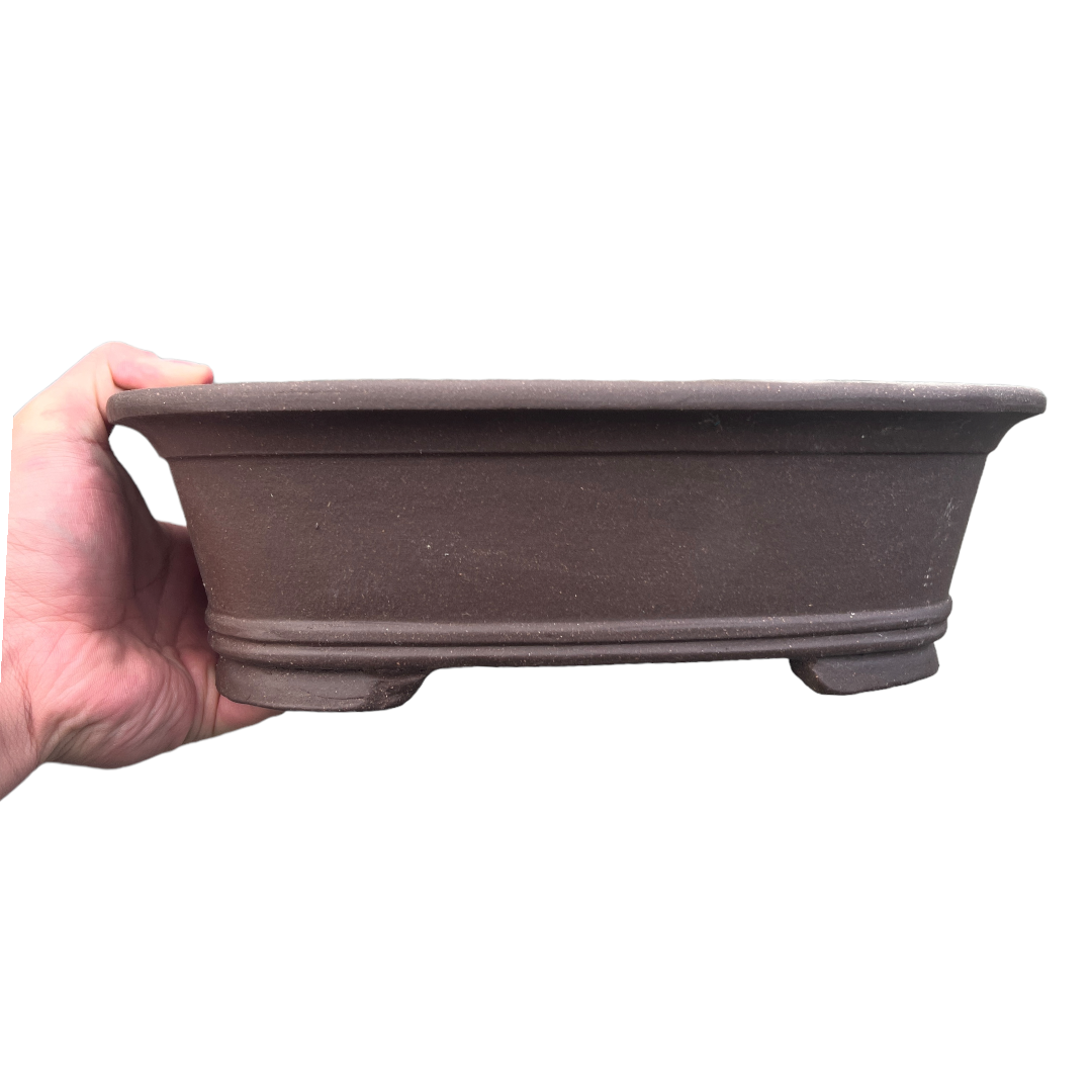 12" Unglazed Oval Bonsai Pot - Bonsai Gifts Nursery