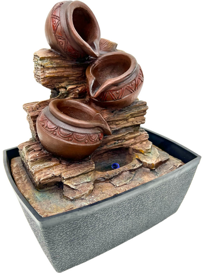 Triple Pots Cascade Water Feature - Bonsai Gifts Nursery