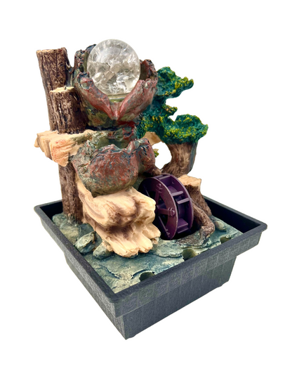 Wheel Tree Crystal Landscape Water Feature - Bonsai Gifts Nursery