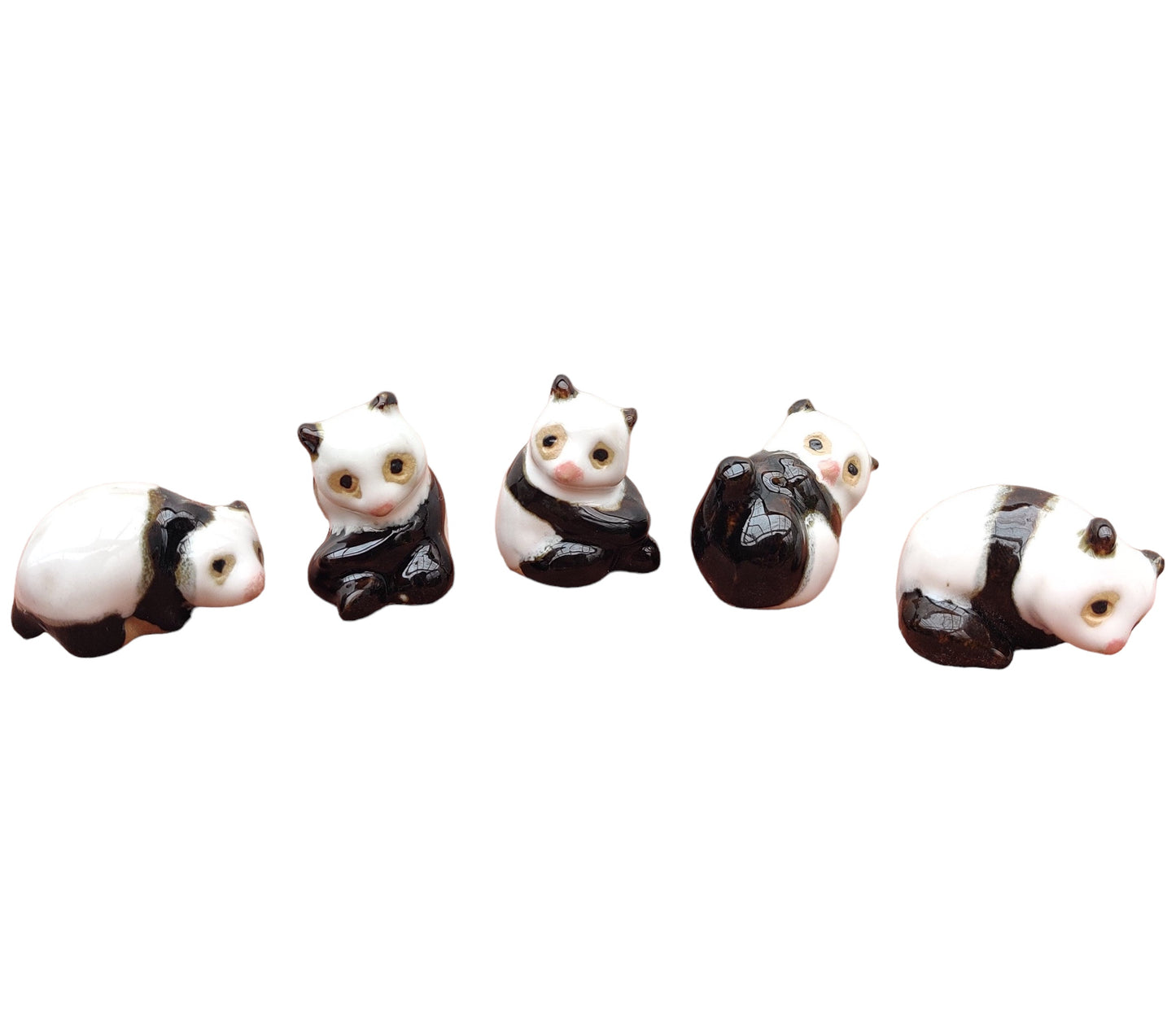 Small Panda Glazed Bonsai Figurine Ornament