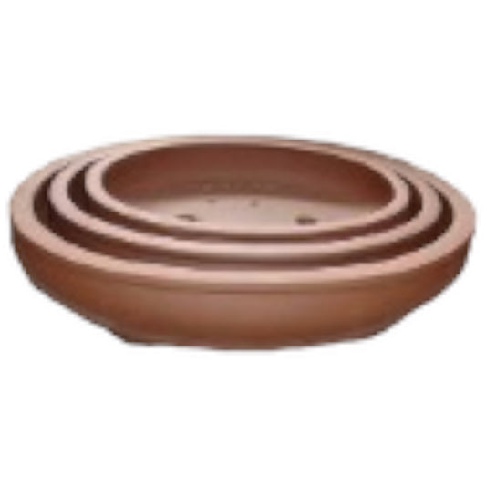 20 Inch Shallow Oval Unglazed Bonsai Pot Set
